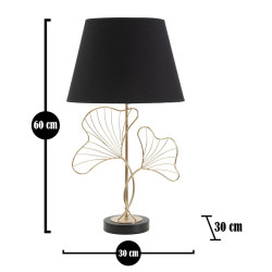 GLAM Lampe de Table Feuilles – Ambiance Naturelle et Glamour Ø30x60 cm