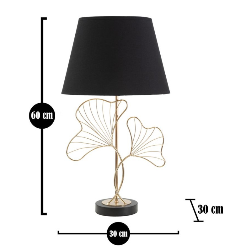 GLAM Lampe de Table Feuilles – Ambiance Naturelle et Glamour Ø30x60 cm