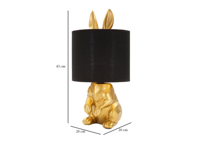 GLAM Lampe de Table Lapin – Élégance Animalière et Lumière Glam Ø20x43 cm