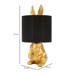 GLAM Lampe de Table Lapin – Élégance Animalière et Lumière Glam Ø20x43 cm