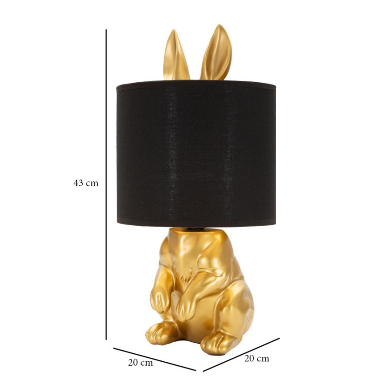 GLAM Lampe de Table Lapin – Élégance Animalière et Lumière Glam Ø20x43 cm
