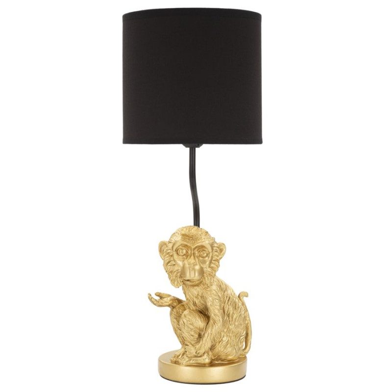 GLAM Lampe de Table Sit Monkey – Design Animalier et Style Glam Ø20x51,5 cm