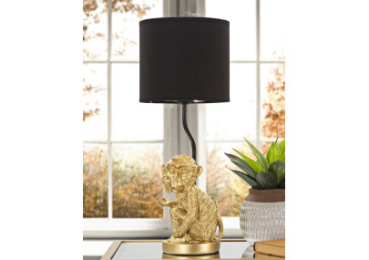 GLAM Lampe de Table Sit Monkey – Design Animalier et Style Glam Ø20x51,5 cm