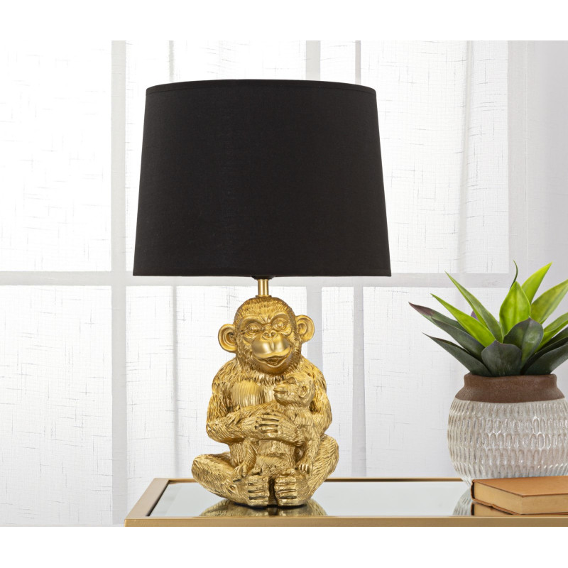 GLAM Lampe de Table Monkey Mum – Chic et Élégance Animalière Ø30x49 cm