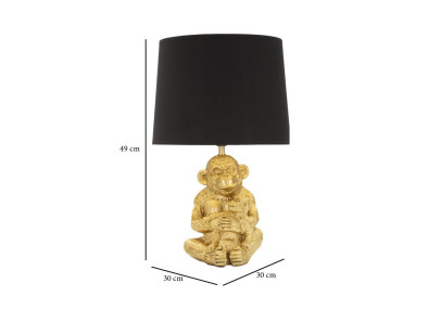 GLAM Lampe de Table Monkey Mum – Chic et Élégance Animalière Ø30x49 cm