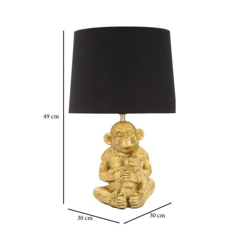 GLAM Lampe de Table Monkey Mum – Chic et Élégance Animalière Ø30x49 cm