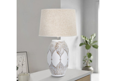 BOHO CHICH Lampe de Table Polyrésine Ovale Atène – Chic Bohème et Lumière Élégante Ø38x67 cm