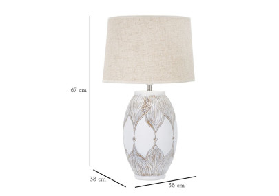 BOHO CHICH Lampe de Table Polyrésine Ovale Atène – Chic Bohème et Lumière Élégante Ø38x67 cm