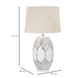 BOHO CHICH Lampe de Table Polyrésine Ovale Atène – Chic Bohème et Lumière Élégante Ø38x67 cm
