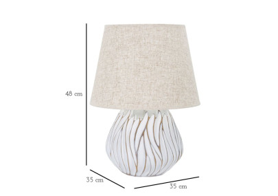 BOHO CHICH Lampe de Table Polyrésine Honduras – Style Bohème Raffiné Ø35x48 cm