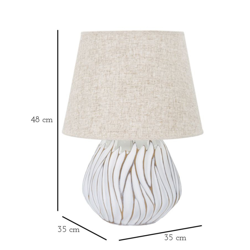 BOHO CHICH Lampe de Table Polyrésine Honduras – Style Bohème Raffiné Ø35x48 cm