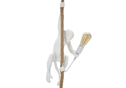 GLAM Meuble Singe Blanc – Chic Animalier et Design Glam Ø27x32x60 cm