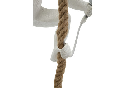 GLAM Meuble Singe Blanc – Chic Animalier et Design Glam Ø27x32x60 cm