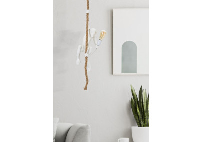 GLAM Meuble Singe Blanc – Chic Animalier et Design Glam Ø27x32x60 cm