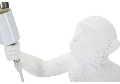 GLAM Lampe de Table Singe Blanc – Élégance Animalière Ø26x34x55 cm