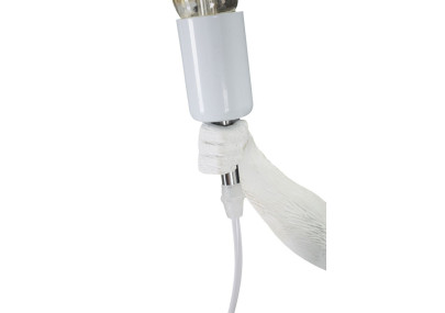 GLAM Lampe de Table Singe Blanc – Élégance Animalière Ø26x34x55 cm