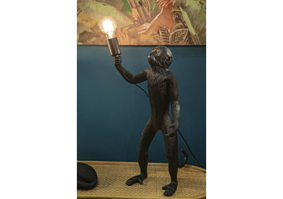 GLAM Lampe de Table Monkey Noir – Design Élégant et Ambiance Chic Ø26x34x55 cm