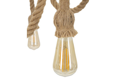 Plafonnier Cercle de Corde – Éclairage Bohème et Naturel Ø 64x90 cm