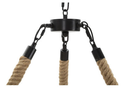 Plafonnier Cercle de Corde – Éclairage Bohème et Naturel Ø 64x90 cm