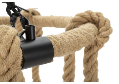 Plafonnier Cercle de Corde – Éclairage Bohème et Naturel Ø 64x90 cm