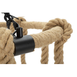 Plafonnier Cercle de Corde – Éclairage Bohème et Naturel Ø 64x90 cm