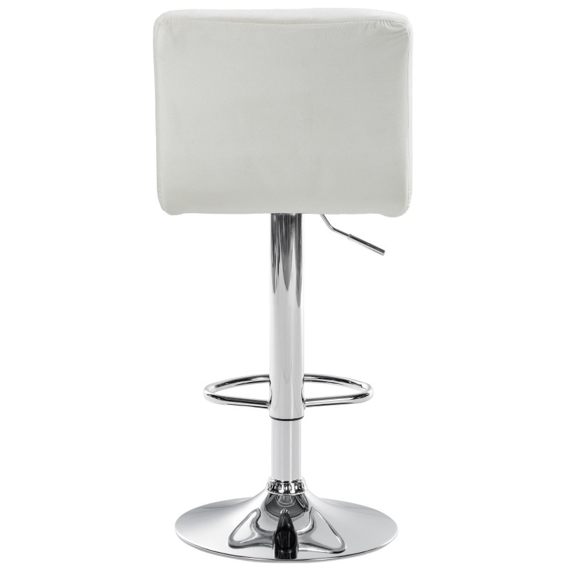 Tabouret de bar Peru, velours, chrome crème