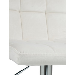 Tabouret de bar Peru, velours, chrome crème