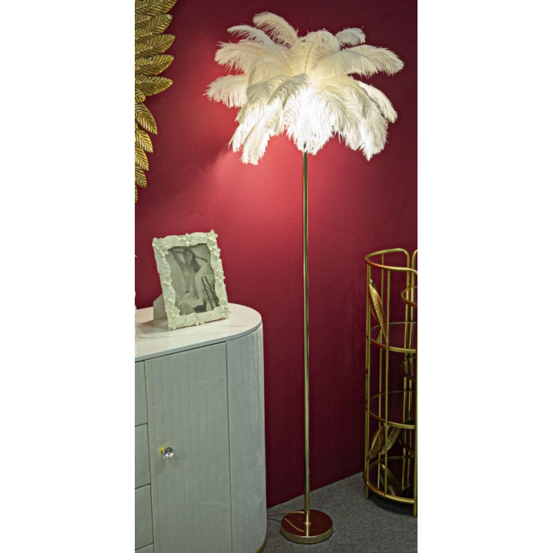 Lampadaire Palmier Blanc – Style Glam et Naturel Ø 55x160 cm