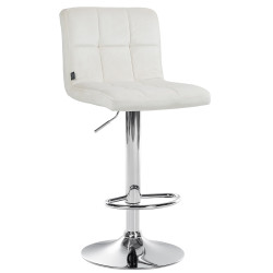 Tabouret de bar Peru, velours, chrome, crème