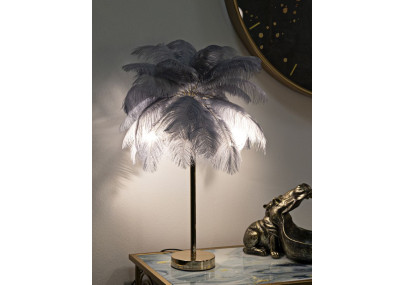 Lampe de Table Palm Gris – Glamour et Naturel Ø 55x60 cm