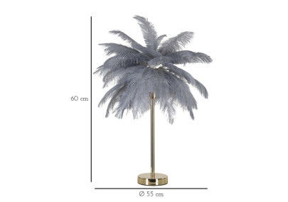 Lampe de Table Palm Gris – Glamour et Naturel Ø 55x60 cm