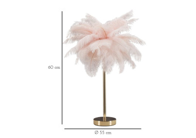Lampe de table Palm Pink – Style Glam Ø 40x55 cm