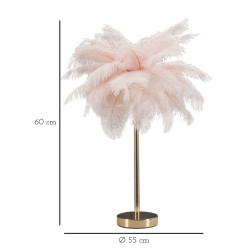 Lampe de table Palm Pink – Style Glam Ø 40x55 cm