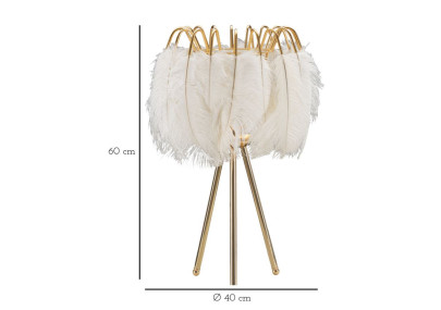 Lampe de table Feather Stand – Glam et Chic Ø 40x60 cm