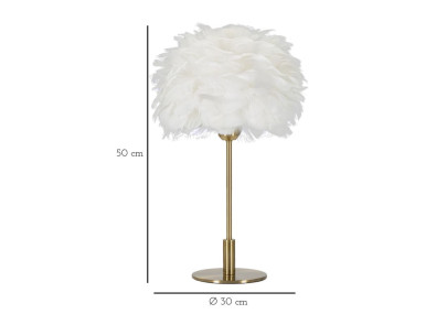 Lampe de Table Boule Plume – Élégance et Originalité Ø 30x50 cm