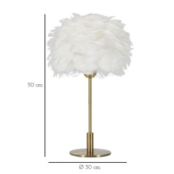 Lampe de Table Boule Plume – Élégance et Originalité Ø 30x50 cm