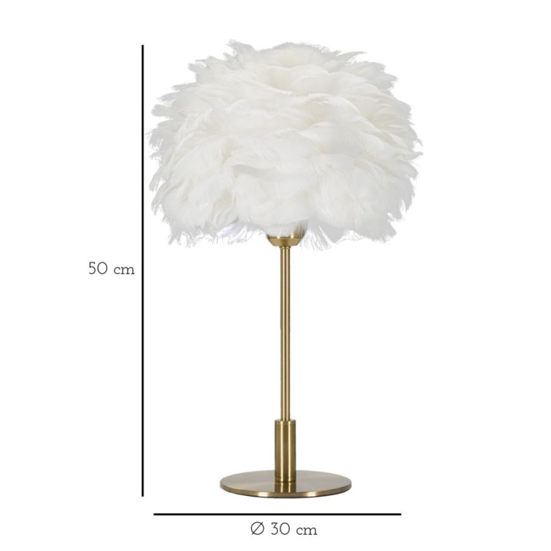 Lampe de Table Boule Plume – Élégance et Originalité Ø 30x50 cm