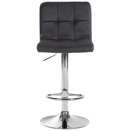Tabouret de bar Peru, velours, chrome noir