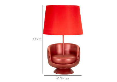 Lampe de table rouge style Midcentury – Glam Ø 26 x 43 cm