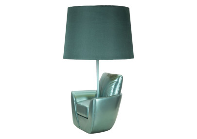 Lampe de Table Midcentury Turquoise – Design Élégant Ø 26x43 cm