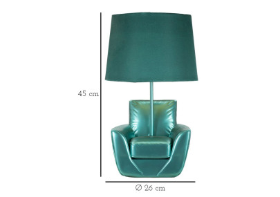 Lampe de Table Midcentury Turquoise – Design Élégant Ø 26x43 cm