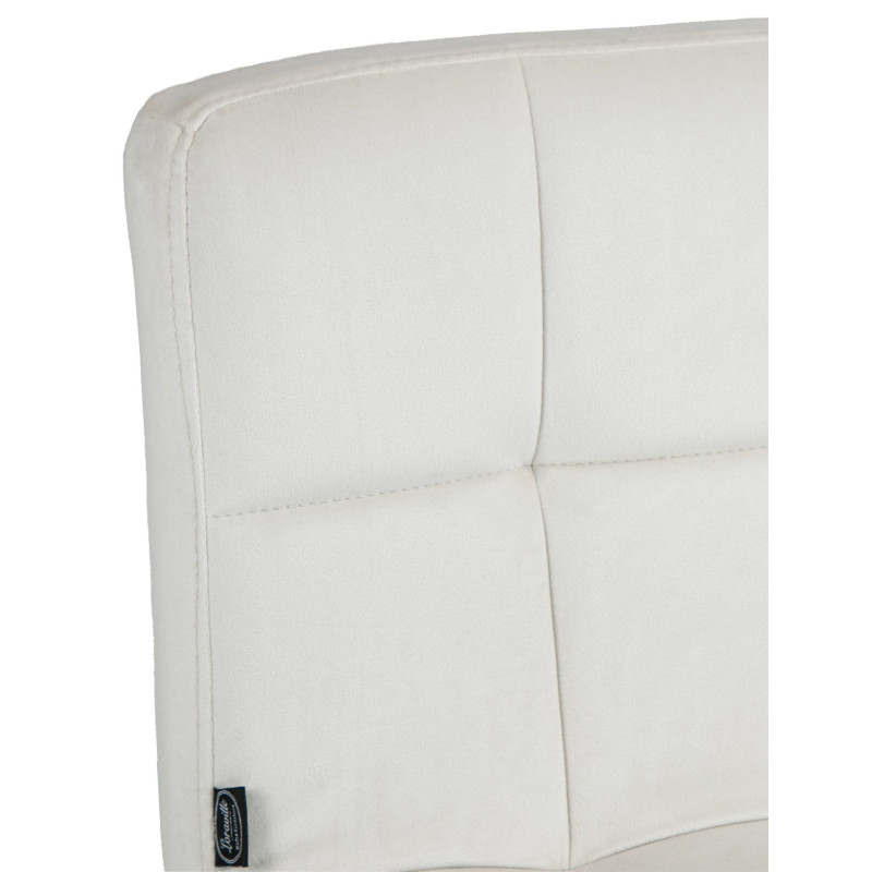 Tabouret de bar Peru, velours, noir et crème