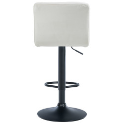 Tabouret de bar Peru, velours, noir et crème