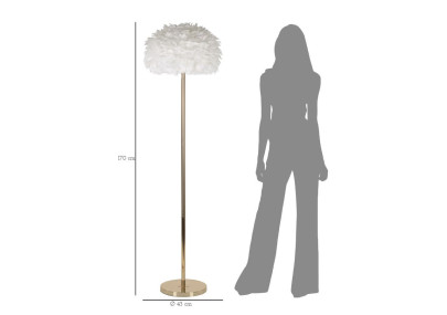 Lampadaire Feathers Slim Blanc – Chic et Glam Ø 43x170 cm