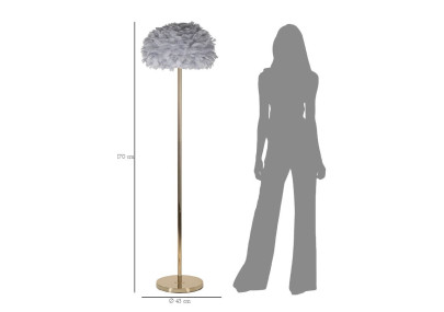 Lampadaire Plumes Slim Gris – Élégance Contemporaine Ø 43x170 cm