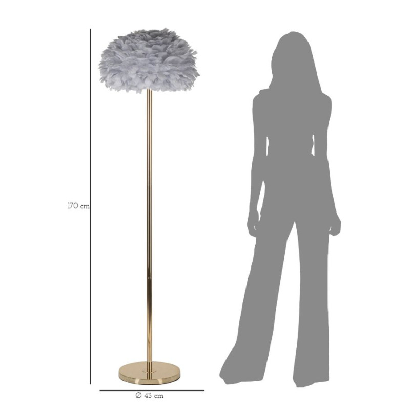 Lampadaire Plumes Slim Gris – Élégance Contemporaine Ø 43x170 cm