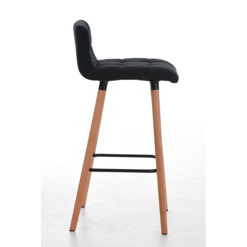 Tabouret de bar en tissu Lincoln noir