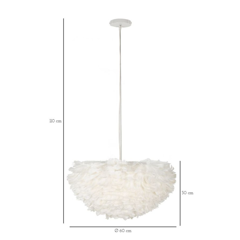 Plafonnier Plume – Style Glam et Contemporain Ø 60x30 cm (hauteur avec câble 110 cm)