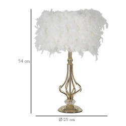 Lampe de Table Tarty Blanc – Luxe et Design Ø 25x54 cm