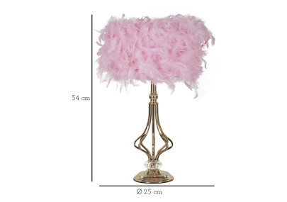 Lampe de Table Tarty Rose – Élégance Glam Ø 25x54 cm